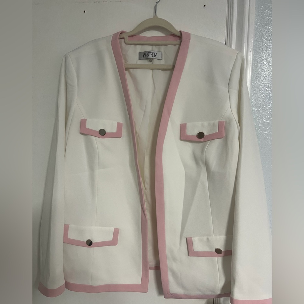 Kasper White and Pink Women's Jacket